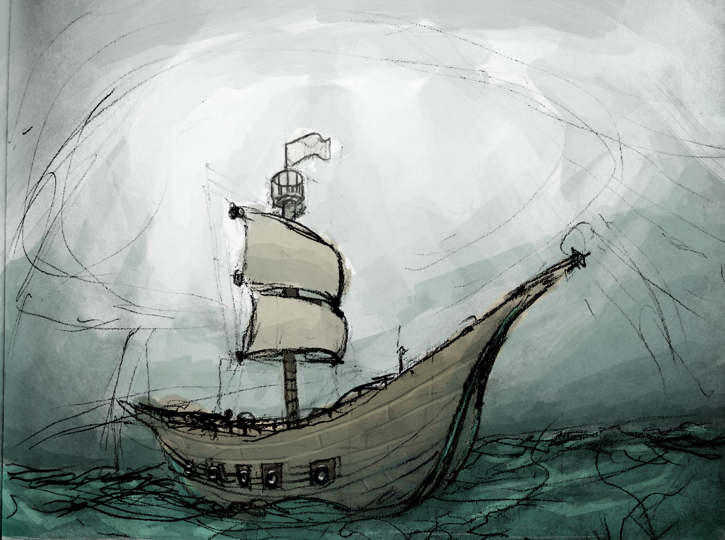 artwork: Boat on Sea